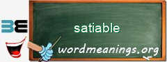 WordMeaning blackboard for satiable